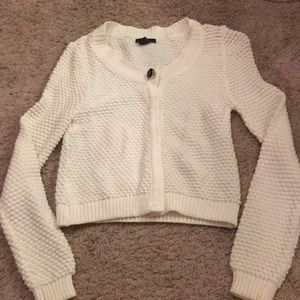 White knit sweater